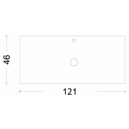 Armadi Art Vallessi 840-120-W Столешница прямая белая 120 VALLESSI