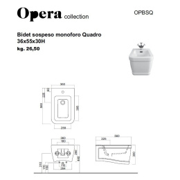 Cielo OPERA (Quadro) OPBSQ биде подвесное (цвет: черный)