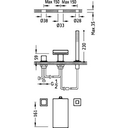Фото Tres Cuadro 10716102 Смеситель на борт ванны (хром)