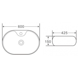 Раковина 60 см BelBagno (BB1151) прямоугольная