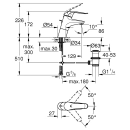 Grohe Euroeco Special 32766000 Смеситель для раковины, безопасный