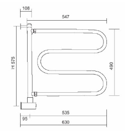 Фото Полотенцесушитель электрический Margaroli Vento 500GOB, высота 57.5 см, ширина 63 см, золото