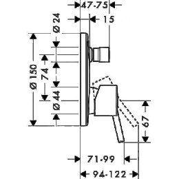 Смеситель для ванны и душа Hansgrohe Talis S (32477000) хром