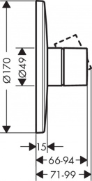 Фото Смеситель для душа Axor Uno 45605000 встраиваемый, хром