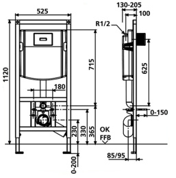 Фото Система инсталляции для подвесного унитаза 90.721.00..S013 SANIT INEO PLUS с клавишей хром