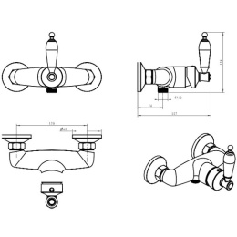 Фото Смеситель для душа Boheme Vogue Crystal (224-CRST) бронза