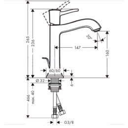 Смеситель для раковины 31302000 Hansgrohe Metropol Classic (хром)