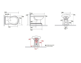 Биде напольное Kerasan Retro 102201 приставное