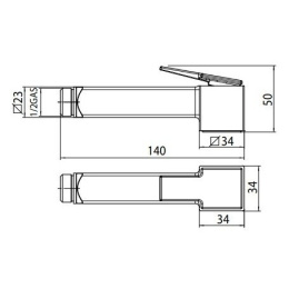 Гигиеническая лейка Bossini Cube Brass B00475.030
