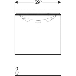 Тумба под раковину Geberit Acanto 500.614.JK.2, 59,5 см, с сифоном, цвет тёмно-серый