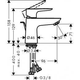 Смеситель для раковины Hansgrohe Talis E (71705000) хром