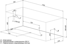 Фото Акриловая ванна 175x75 Aquanet (00216295), прямоугольная