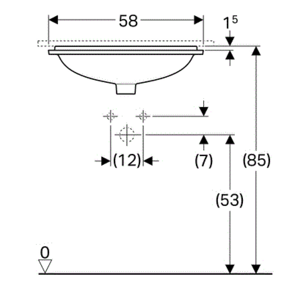 Фото Geberit Variform 500.764.01.2 Раковина, встраиваемая снизу