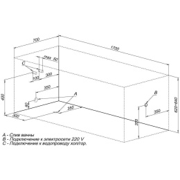 Акриловая ванна 170x70 Aquanet (00240100), прямоугольная