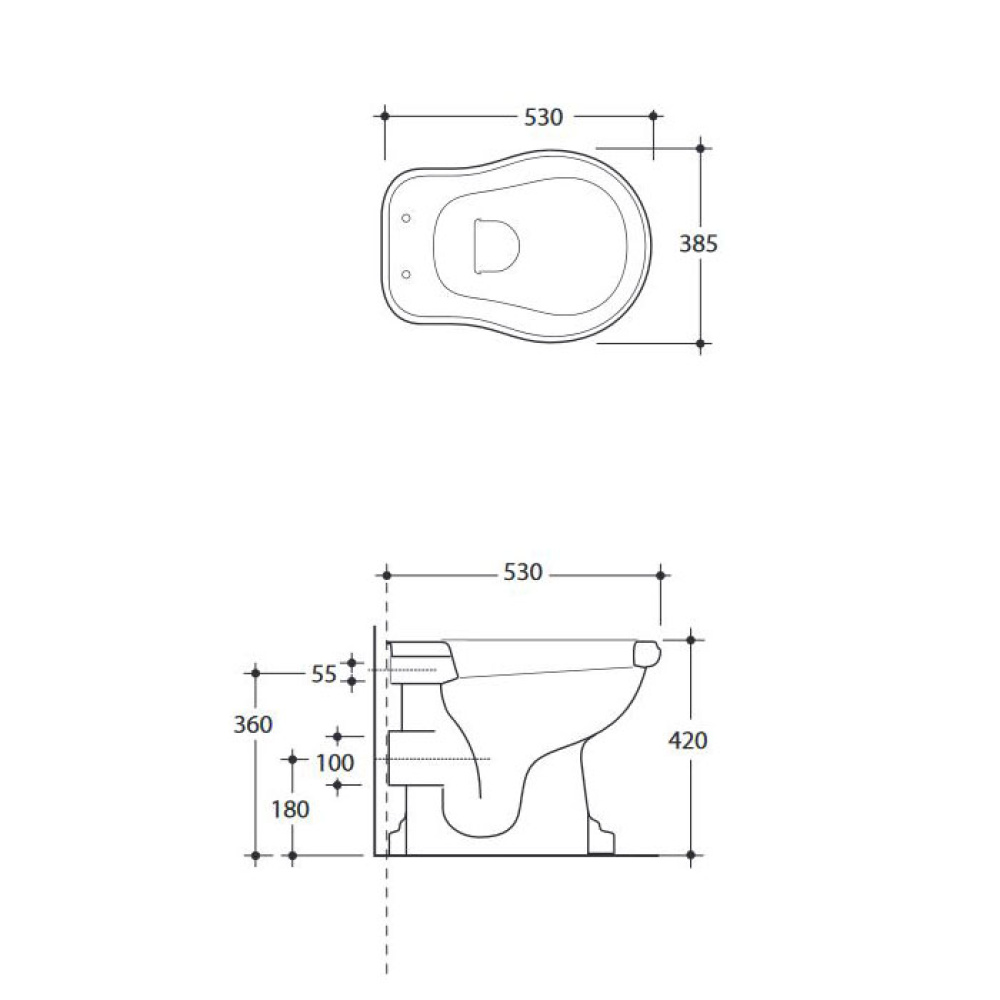 Приставные унитазы Чаша Унитаза Kerasan Retro 101101