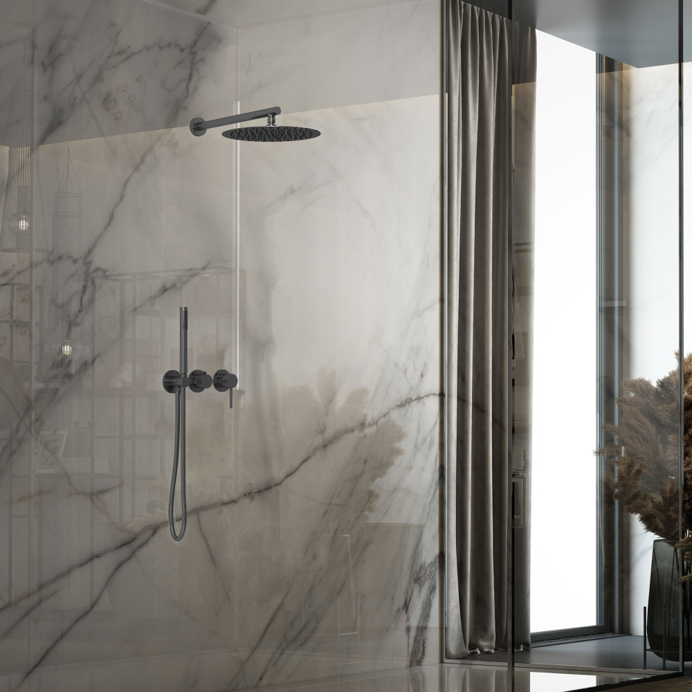 Фото Душевой комплект Vincea (VSFW-4G01GM) вороненая сталь