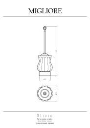 Фото Migliore Olivia 17424 Ершик напольный, керамика белая, бронза