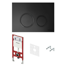 Фото Система инсталляции для унитазов Tece TECEspring R S955104 4 в 1 с кнопкой смыва черный матовый