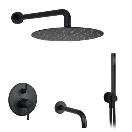 Фото Душевой комплект на 3 потребителя Giulini Futuro черный матовый  F6513-3-25ХNO