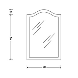 EBAN Sagomata Зеркало в раме 70*104h, цвет: bianco perlato
