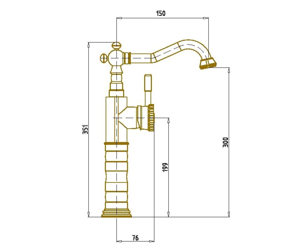 Фото Смеситель для кухни Bronze de Luxe Windsor (21888K) бронза