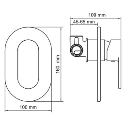 Фото Смеситель скрытого монтажа WasserKRAFT Elbe 7451 для душа, черный