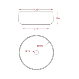 Раковина накладная 42 см ArtCeram Cognac (COL001 41 00) коричневый