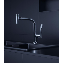 Смеситель для кухни Axor Citterio 39861000 с выдвижным изливом и кнопкой Select, хром