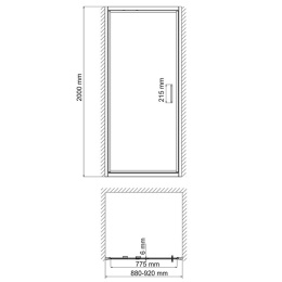 Фото Душевая дверь WasserKRAFT Salm 27I04, поворотно-складная, 90 х 200 см