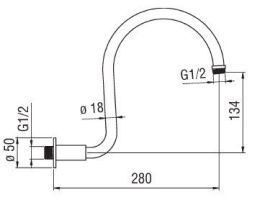 NOBILI AD138/60CR Кронштейн для верхнего душа (хром)