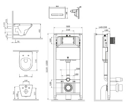 Am.Pm IS450A38.501700 Инст с клав Touchless Pro стекло, чёрн с подв унит Inspire FlashClean с сид м/