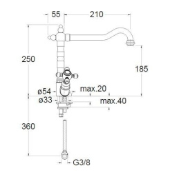 Cristina UNI/C UC27751 Настенный смеситель для раковины