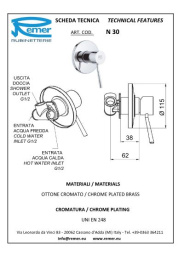 Фото Смеситель Remer для душа встраиваемый RR N30
