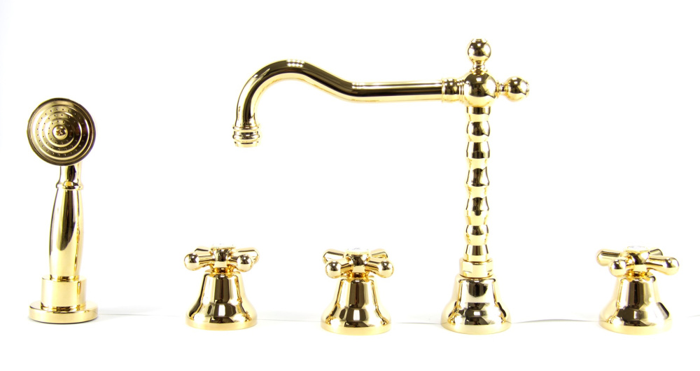 Фото Смеситель на борт ванны Webert Armony AM730402010, золото