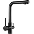 Смеситель для кухни MATRIX SMF-323607/BK 40 мм с краном для питьевой воды, цвет черный