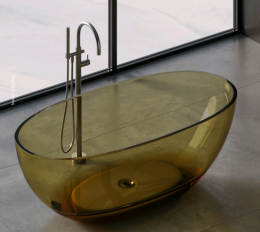 Фото Ванна из литьевого мрамора 165 см DEA Design Nature (DD8628 1650 R9) Brown Copper