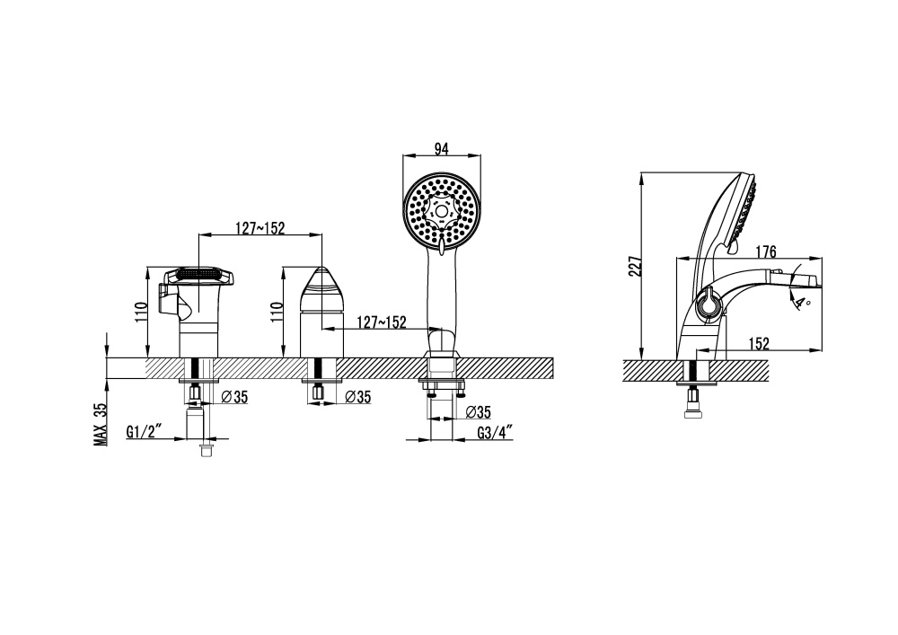Фото Смеситель для ванны Lemark Poseidon (LM4245C)