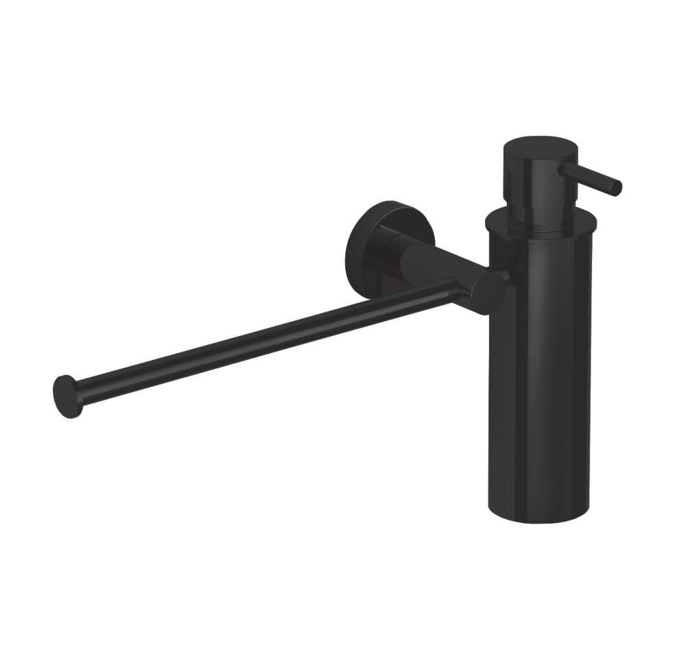 Фото Colombo Design PLUS W4975.NM - Дозатор для жидкого мыла с держателем для полотенца (черный матовый)