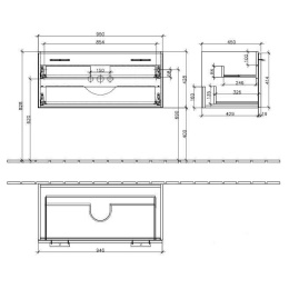 Тумба под раковину A273N1BM VILLEROY&BOCH Central Line, 950 x 430 x 450 мм