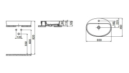 Creavit Loop LP161-00CB00E-0000 Раковина накладная 600*450 мм (белый глянцевый)
