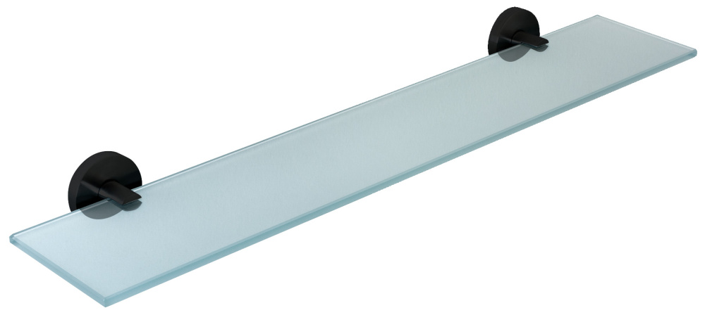 Nofer 16856.N Полка для ванны NIZA чёрная со стеклом