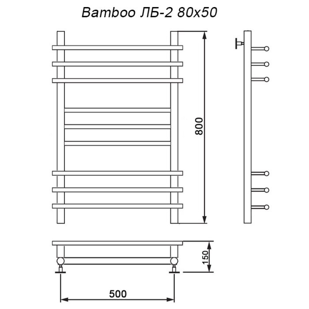 Полотенцесушитель водяной Ника Bamboo ЛБ2 ЛБ 2 60/40