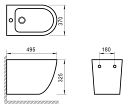 Биде подвесное BelBagno SFERA-R, с крепежом BB046BH