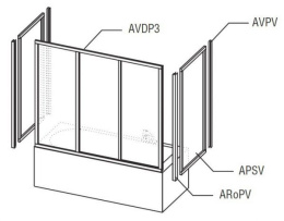 Неподвижная стенка Ravak  (9501010241), белый