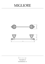 Фото Migliore Olivia 17469 Полотенцедержатель L40 см, керамика белая, золото