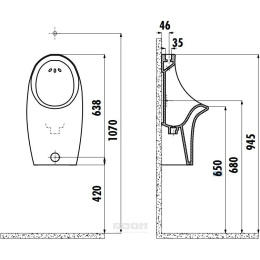Писсуар настенный CREAVIT (TP611-00CB00E-0000)