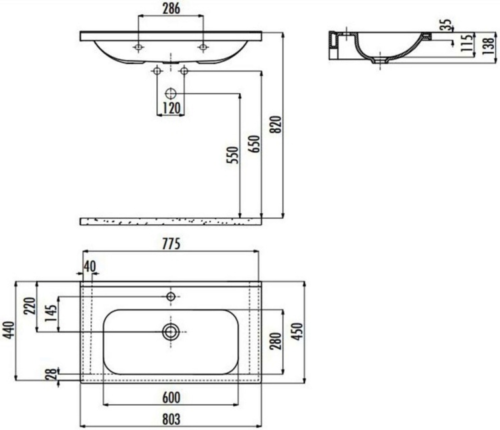 Фото Раковина мебельная Creavit Ideal ID080-00CB00E-0000