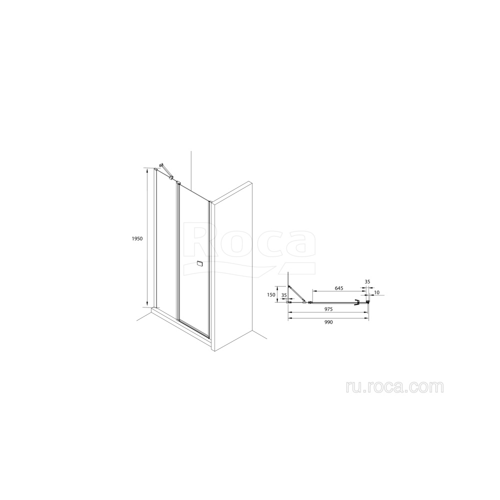Душевое ограждение Roca Capital (M4610016M) черный