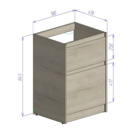 Фото Тумба под раковину BelBagno Kraft KRAFT-LVD-580/1200-2C-PIA-BO, напольная, Bianco Opaco