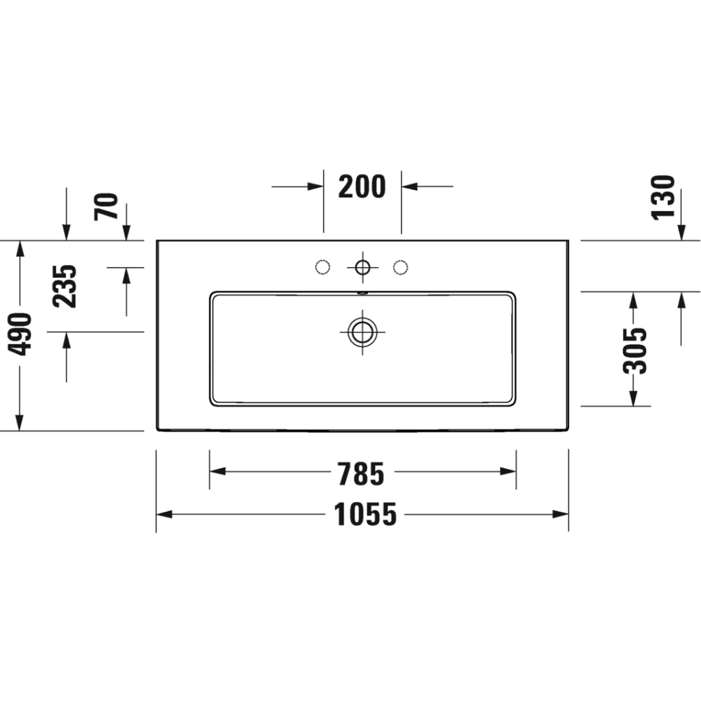 Умывальник 105,5 см Duravit White Tulip 2363100000, белый